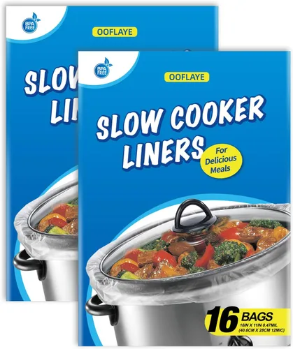 Vista 7 de 16 forros para olla de cocción lenta, tamaño pequeño (11 x 16 pulgadas), bolsas de cocina desechables para cocina de 1 a 3 cuartos de galón, seguras