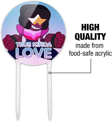 Vista 6 de Decoración de pastel de acrílico Steven Universe Garnet True Kind of Love para decoración de fiesta para boda, aniversario, cumpleaños, graduación