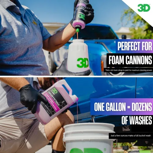 Vista 3 de 3D Wash N Wax Jabón de lavado de autos – pH equilibrado, fácil de enjuagar, jabón libre de arañazos con protección de cera – 16 onzas