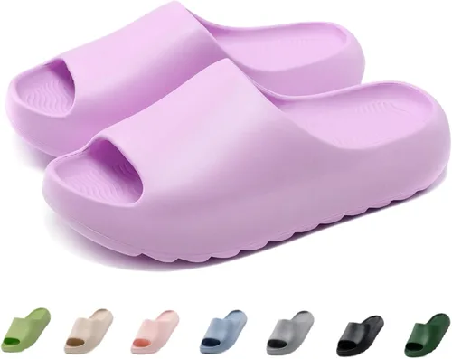 Vista 17 de Sandalias acolchadas para mujeres, hombres y niños, cómodas, antideslizantes, suaves, impermeables, para baño, ducha, sandalias acolchadas de suela