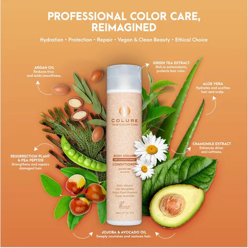 Vista 9 de COLURE Acondicionador de volumen corporal, 10 onzas líquidas, tratamiento capilar engrosante sin peso para cabello fino dañado, hidratante vegano