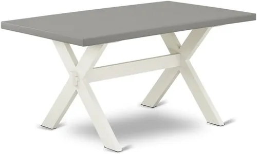 Vista 16 de East West Furniture VT026 Mesa de comedor estilo V – una mesa de cocina rectangular con patas elegantes, 36 x 60 pulgadas, multicolor