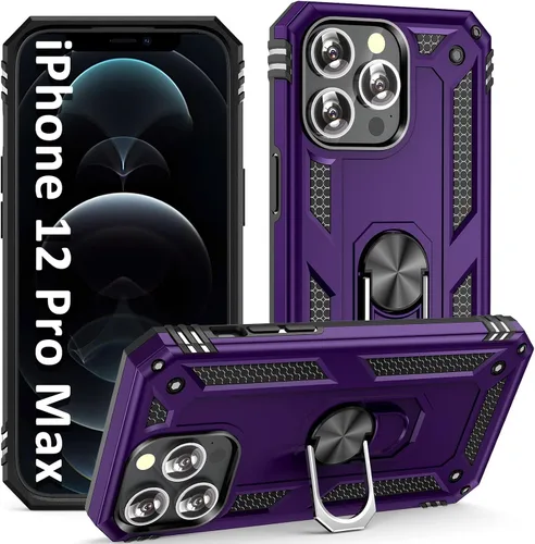 Vista 7 de ADDIT i Phone 12 Mini - Funda para iPhone 12 Mini, con anillo de soporte, soporte ajustable, grado militar, protección resistente, a prueba