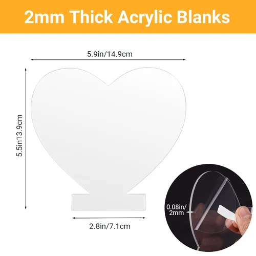 Vista 2 de Gartful 4 piezas de láminas acrílicas para base de luz, tablero de plexiglás transparente fundido, panel de vidrio de plástico de 0.08" (2mm)