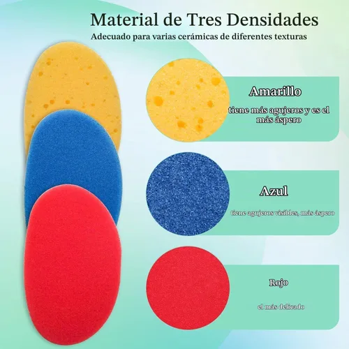 Vista 3 de Esponjas de arcilla para arcilla, esponja de arcilla de cerámica de cerámica para dar forma y limpiar esponja con esponja de arcilla de 3