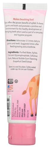 Vista 3 de Spry Pasta dental natural de xilitol para bebé, niño pequeño y niños de 3 meses en adelante - Gel dental sin flúor, sabroso, apoya el desarrollo