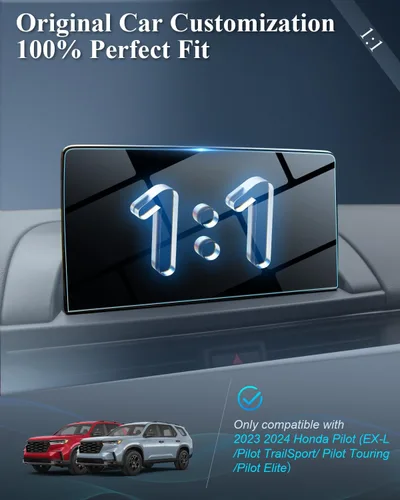 Vista 2 de BIBIBO Protector de pantalla para Honda Pilot 2023 2024 compatible con Honda Pilot 2023 2024 9 pulgadas HD 9H película protectora resistente a