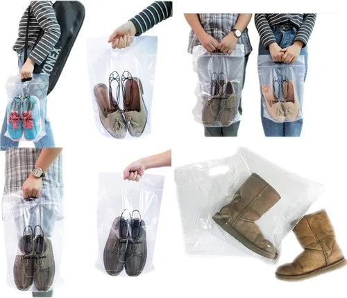 Vista 4 de 12 bolsas de polietileno de plástico transparente resistente con cremallera, zapatos de almacenamiento, botas, ropa, ropa de cama, libros, juguetes