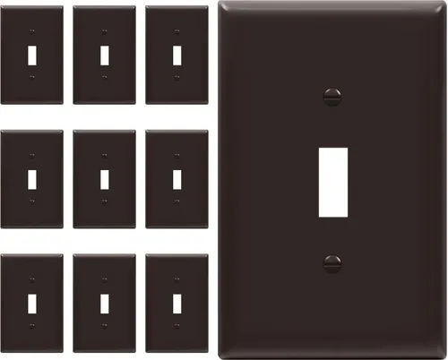 Vista 26 de ENERLITES - Placa de pared para interruptor de luz, acabado brillante, tamaño mediano, hueco para un interruptor de 4.88 x 3.11 pulgadas