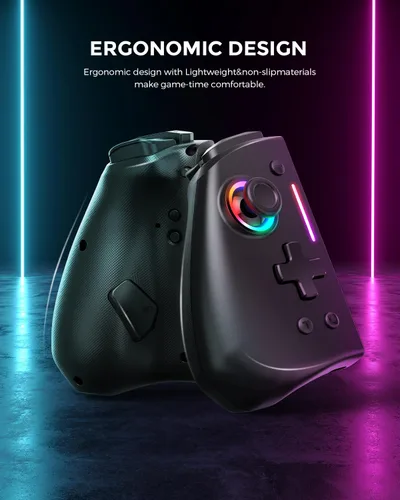 Vista 3 de NYXI Hyperion Meteor Light Wireless Joy-pad with 8 Color LED for SwitchSwitch OLED, Hyperion switch controller with RGB Lights, Programmable, 6-Axis