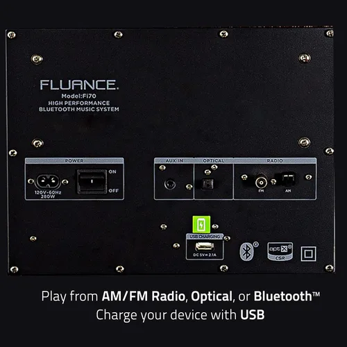 Vista 5 de Fluance Fi70W Sistema de Música Inalámbrico de Alta Fidelidad de Tres Vías con Potente Amplificador y Subwoofers Duales de 8" (Bambú de la Suerte)