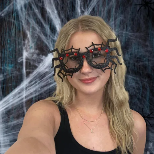 Vista 5 de Needzo Spider Party Glasses, Halloween Costume Essentials, Photo Booth Props and Favors