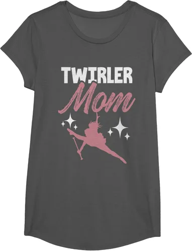Vista 39 de Twirler Mom Baton Twirl Mother Majorette Twirling Camiseta, Negro, S