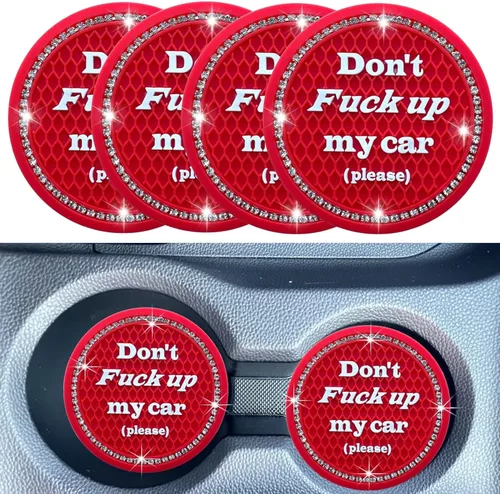 Vista 15 de Juego de 2 posavasos para tazas de coche, accesorios de interior de coche con cristales brillantes, soporte universal para tazas de coche negro