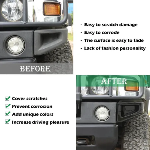 Vista 2 de PIUGILH Cubierta de esquina de bisel de parachoques delantero compatible con Hummer H2 SUV SUT 2003-2009, biseles de esquina de parachoques