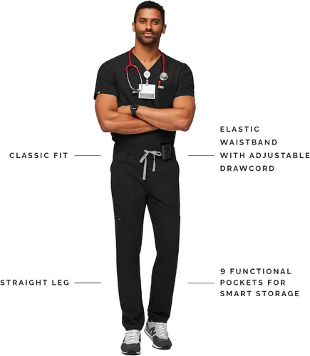 Vista 2 de FIGS Pantalones médicos cargo Cairo, ajuste clásico de pierna recta