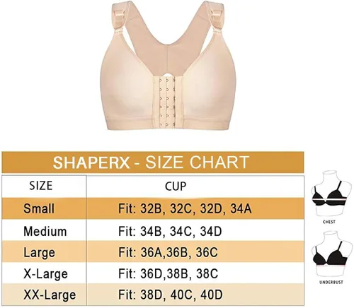 Vista 6 de SHAPERX Sujetador deportivo con cierre frontal para mujer