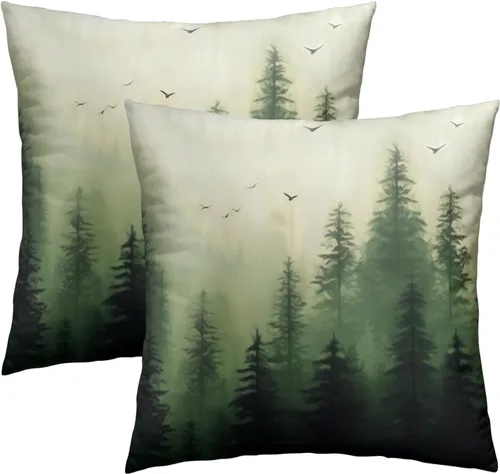 Vista 24 de Giwawa Juego de 2 fundas de almohada de calabaza otoñal de 16 x 16 pulgadas, fundas de cojín de algodón de madera de girasol para sofá, patio