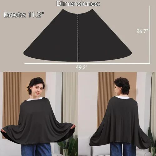 Vista 3 de Seejoy Manta de Enfermería para Lactancia Materna, Cobertura Completa 360° en Estilo Poncho, Manta de Lactancia Suave y Transpirable de Rayón