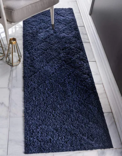 Vista 23 de Unique Loom Trellis Shag Collection - Alfombra de pasillo geométrica, moderna, marroquí, celosía, gris (2 x 7 pies)
