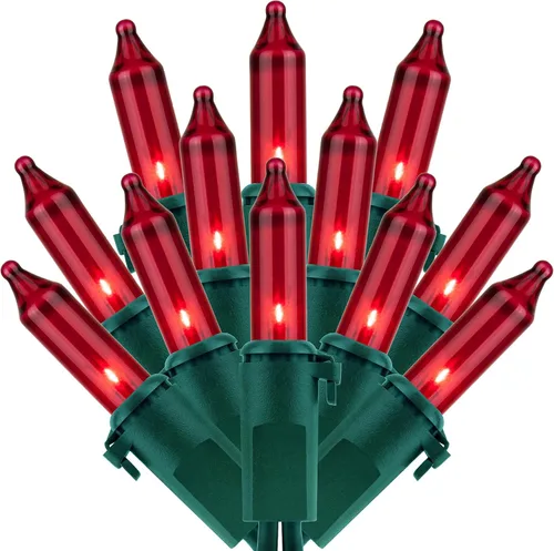 Vista 9 de 200 luces de Navidad naranjas, paquete de 2 hebras de 100 luces, 33 pies de cable marrón, luces de cadena de Halloween con certificación UL (naranja)