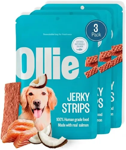 Vista 14 de Ollie Golosinas para Perros de Carne de Res y Batata Dulce Tipo Jerky, Paquete de 5 oz de 1, Completamente Naturales, Bocadillos Saludables, Hechas
