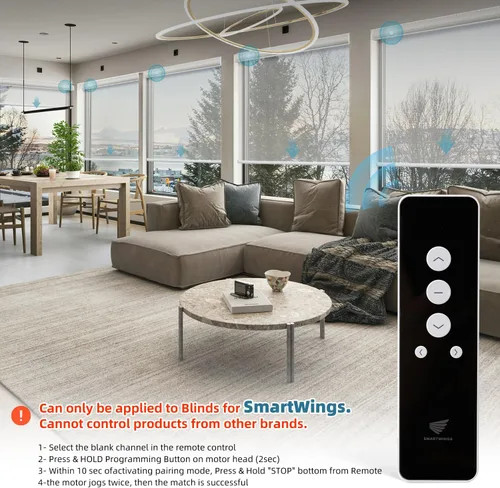 Vista 2 de Smartwings Persianas enrollables, accesorios de control remoto de 15 canales para todas las persianas motorizadas, color negro