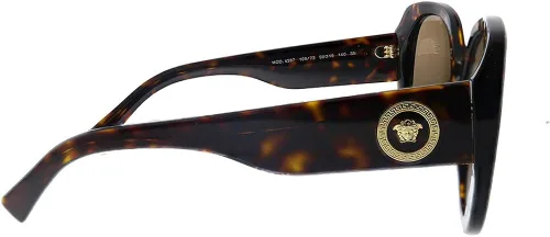 Vista 3 de Versace Lentes de sol con montura de tortuga lentes clásicas color marrón oscuro 2205in
