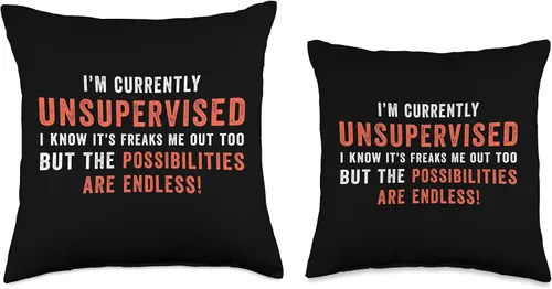 Vista 3 de I'm Currently Unsupervised But The Possibilities Are Endless Throw Pillow