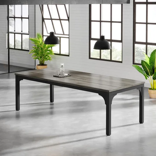 Vista 25 de Mesa de conferencias de 6.56 pies, mesa de seminario rectangular grande súper resistente para 8 personas, mesas largas de negocios, 1 unidad