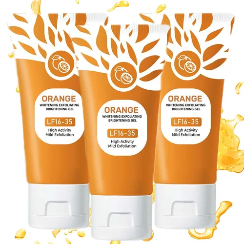 Vista 8 de Orange Enzymes - Exfoliante en gel exfoliante para rostro y cuerpo, gel hidratante de limpieza profunda para eliminar puntos negros, exfoliante