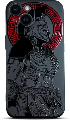 Vista 21 de SIMPLYMDRN Funda delgada para iPhone 12 Pro Max, diseño de guerrero, funda genial para hombres, funda de soldado de combate, delgada y flexible