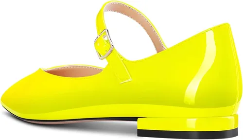Vista 5 de NobleOnly Zapatos de tacón bajo para mujer con punta puntiaguda Mary Jane con hebilla para oficina, fiesta, zapatos lindos de 0.4 pulgadas