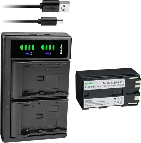 Vista 8 de Kastar BP-930G LTD2 Cargador de batería USB compatible con Canon XH-A1 XH-A1 HDV XH-A1S HD XH-A1SE HDV XM1 XM2 XV1 XV2 C2 FV1 DM-MV1 DM-MV10 DM-MV20