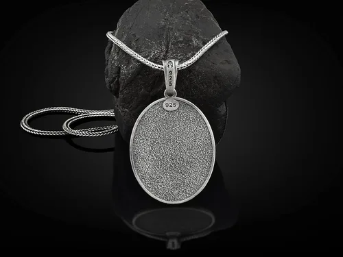 Vista 4 de BySilverStone Jewelry - Collar de plata esterlina hecha a mano de zorro para hombre, joyería de zorro de plata para hombres, colgante de plata