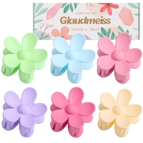 Vista 8 de 6 pinzas para el cabello de flores para mujer, pinzas de pelo de flores hawaianas, pinzas de hibisco hawaiano para cabello fino y grueso, fuerte