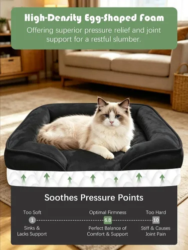 Vista 4 de Spotted Play Cama ortopédica para perros con lados, sofá cama para perros pequeños, sofá cama de espuma de apoyo para mascotas con funda extraíble
