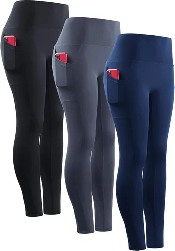 Vista 57 de Neleus calzas de yoga para mujer con bolsillo y cintura alta, para correr, con control de barriga