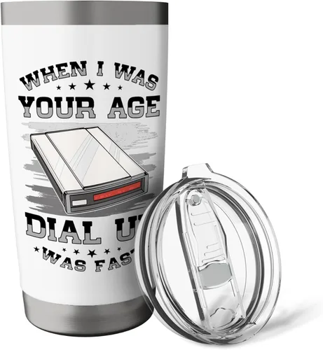 Vista 5 de 90s Nostalgia Retro 90s Dial Up Internet Vintage Stainless Steel Insulated Tumbler