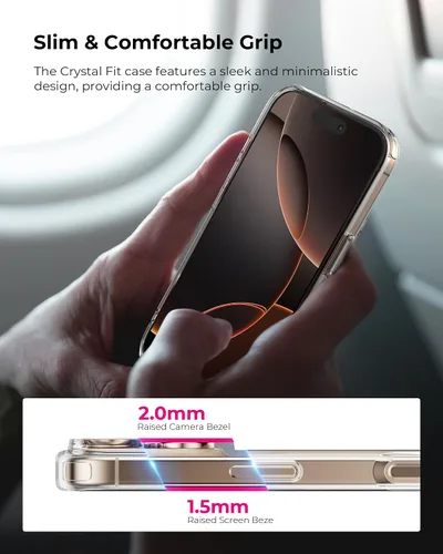 Vista 7 de Crystal Fit - Funda magnética transparente para iPhone 16, compatible con MagSafe, antiamarilleo, funda protectora delgada (para iPhone 16)