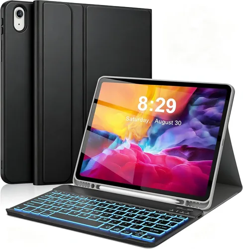 Vista 9 de Funda de teclado para iPad Pro de 12.9 pulgadas (modelo antiguo) 2015 1ª/2017 2ª generación - Teclado Bluetooth inalámbrico recargable, desmontable