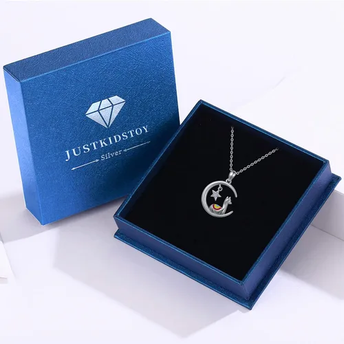 Vista 7 de JUSTKIDSTOY Llama Necklace Sterling Silver Cute Alpaca Pendant Necklace Jewelry Gift for Women Mum Daughter Birthday