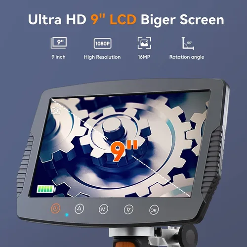 Vista 3 de Hayve Microscopio digital LCD de 9 pulgadas, microscopio de moneda de aumento de 1500X con cámara de 16 MP, microscopio de soldadura micro