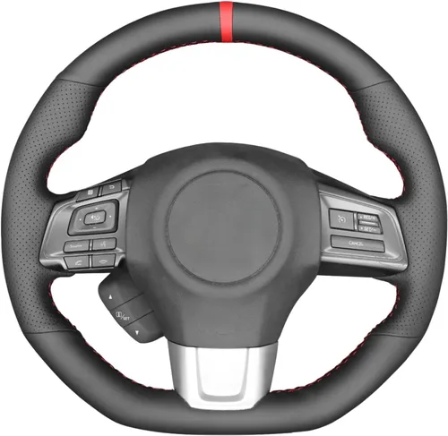Vista 40 de MEWANT Funda de volante de automóvil transpirable cosida a mano para Subaru WRX 2015-2021 / WRX STI 2015-2021, accesorios para volante Subaru WRX