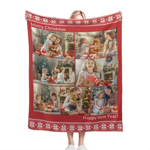 Vista 18 de EAQ Manta personalizada con collage de imágenes, es una manta personalizada para niños, adultos, familia, recuerdo, regalo