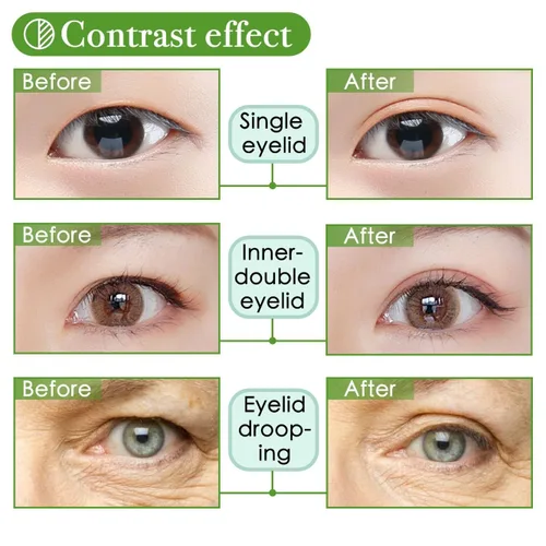 Vista 5 de 200 pares de calcomanías grandes naturales invisibles de un lado para párpados, impermeables, transpirables, autoadhesivas, tira de elevación