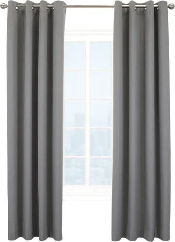 Vista 2 de LOFT LIVING Kelsey - Panel de cortina con textura opaca total, 52 x 63 pulgadas, color gris