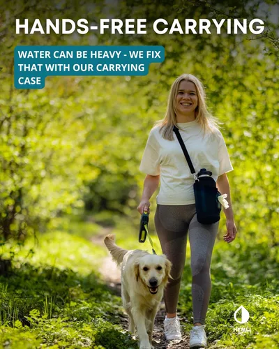 Vista 7 de Botella de agua para perros, botella de agua de viaje aislada para perros, dispensador de botellas de agua para mascotas de acero inoxidable