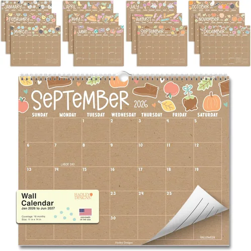 Vista 11 de 2026 Calendar Wall - 2026 Wall Calendar Large for School, Home & Office