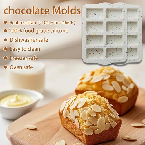 Vista 8 de AVIDON Mini moldes de silicona para pan, moldes de silicona antiadherentes para hornear pasteles pequeños, pan, pan, 8 moldes pequeños para pastel